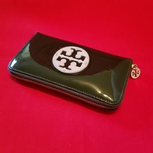 Tory Burch Black Patent Leather Wallet